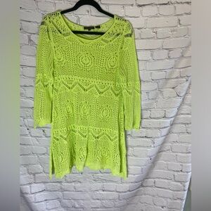 JEANNE PIERRE Neon Green Knit Sweater